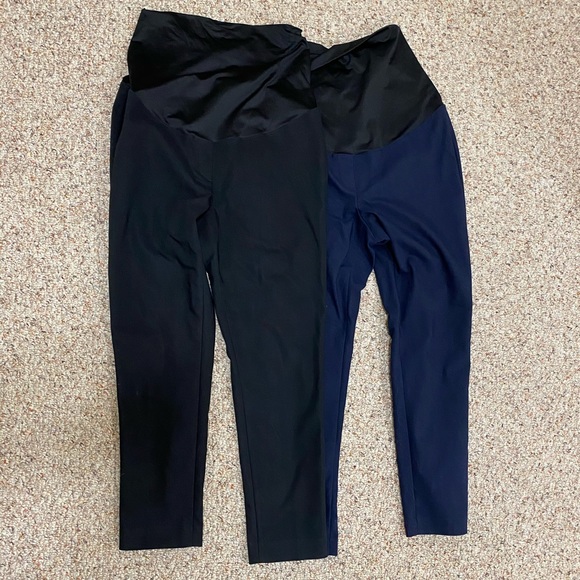 LOFT Pants - 2 Loft maternity ankle pants, black & navy blue